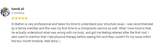 Chiropractic Madison Heights MI Hamdi Ali's Testimonial